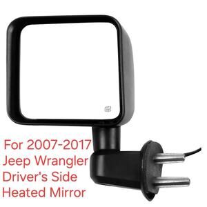Driver Side Mirror for 2007-2017 Jeep Wrangler, Heated, No-Fold